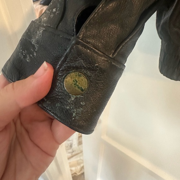 Genuine Leather Bomber Jacket - Albertsons - Picture 6 of 6